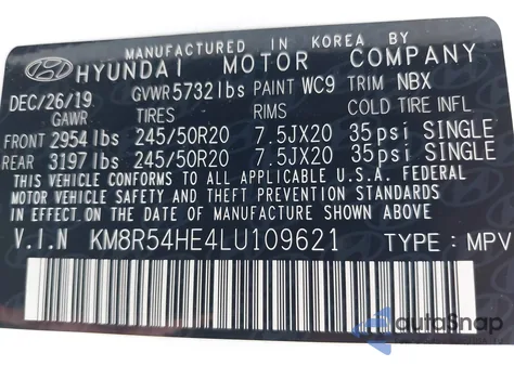 2020 Hyundai Palisade Limited from USA, damaged, VIN KM8R54HE4LU109621